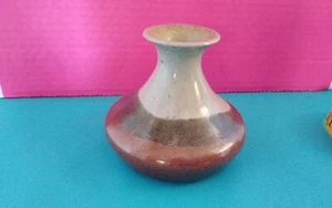 Biggins signierte Studiokeramik Steinzeug Vase MCM mehrlagig braun - Bild 1 von 8