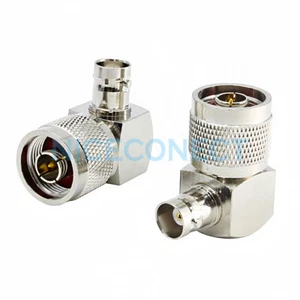 10x N Macho Enchufe a BNC Jack Hembra Ángulo Recto RA Adaptador Conector Coaxial Cobre - Imagen 1 de 4