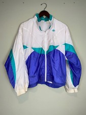 RARE! Vtg White/Blue 1990's Nike International Windbreaker Jacket Colorblock LG