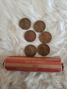 1 ROLL OF 1946 LINCOLN WHEAT PENNIES...CIRCULATED/UNGRADED... - Picture 1 of 5
