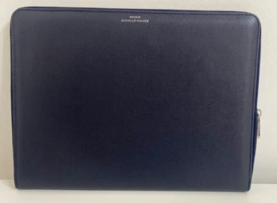 Aspinal of London Executive A4 Zipped PadfolioSaffiano  Leather-Blue New RSP£225 - Image 1 of 4