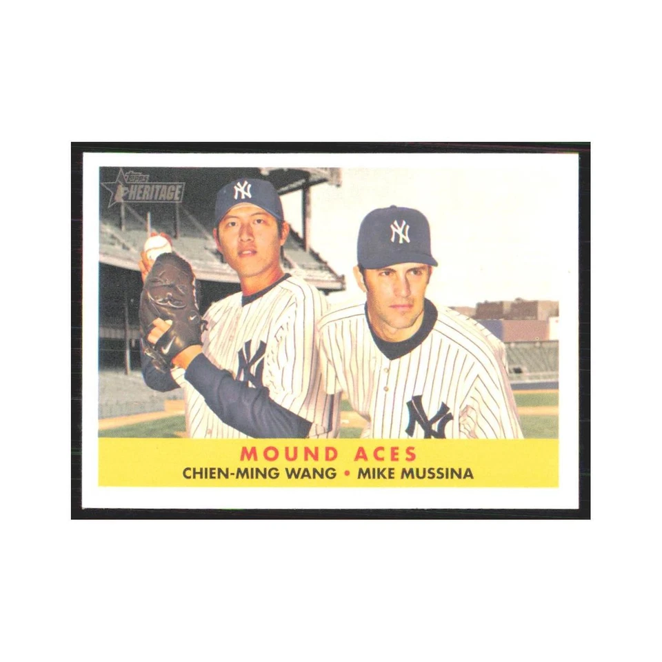 Chien-Ming Wang Mike Mussina 2007 Topps Heritage #334 New York Yankees NM - Image 1 of 3