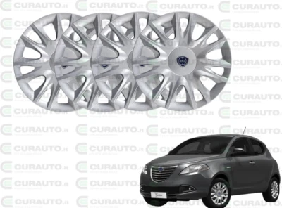 KIT SET 4 COPRICERCHI COPPE RUOTA LANCIA YPSILON 06/2011  12  D15" CON LOGO!!! - Immagine 1 di 4