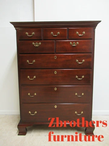 Kindel Winterthur Solid Mahogany Chippendale Dresser Chest Of Drawers Cover