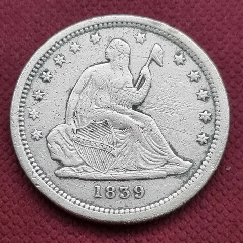 1839 Seated Liberty Quarter 25c Better Grade XF + Details #43637 Cover