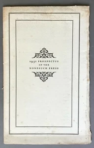 [Nonesuch Press]  First Edition  Prospectus and Retrospectus for the Year 1931 - Picture 1 of 7