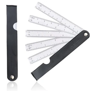 2x Foldable Measuring Scale Rulers Plastic Architect Engineering Drafting Metric - Picture 1 of 8