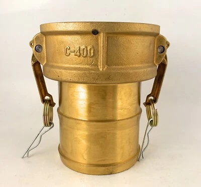 🌟Ever-Tite C-400 Part C 4" Female Cam & Groove Coupler x 4" Hose Shank, Brass - Image 1 of 4