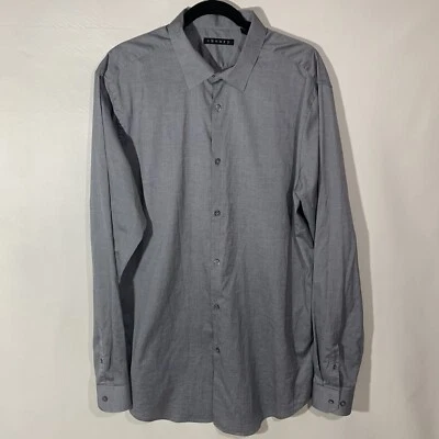 Camisa Oxford Theory Dover para Hombre Talla 17 34-35 L Gris Manga Larga Abotonada Foto 1 de 4