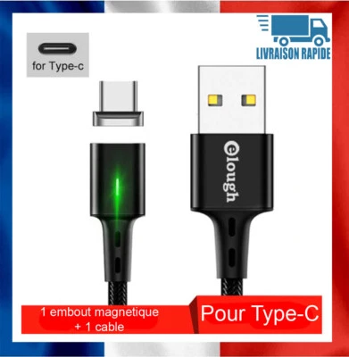 Câble USB Cordon Chargeur Magnétique LED pour Type-C USB Charge Rapide   - Bild 1 von 4
