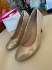 Womens Gold Snake Print Heeled Shoes - Size 6/39