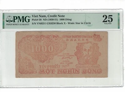 Vietnam 1000 Dong 1950-51 Pick# 58 PMG: 25 Very Fine. #PL2117 - Image 1 of 2