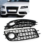 2 pcs honeycomb mesh front bumper fog light grill cover for Audi A4 B8 S4 08-22