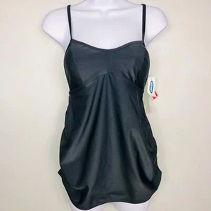 Old Navy Maternity Swimsuit sz S Black Tankini Adjustable Padded Stretch New - Picture 1 of 20