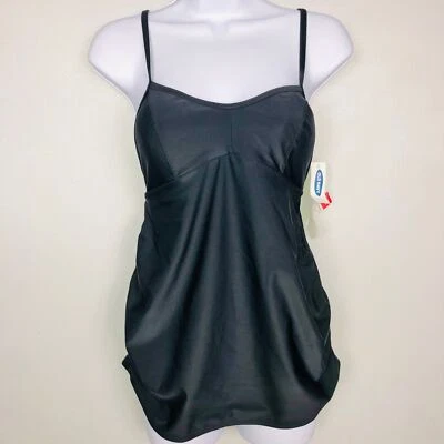 Old Navy Maternity Swimsuit sz S Black Tankini Adjustable Padded Stretch New - Image 1 of 4