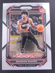 2022-23 Monopoly Panini Prizm Shaedon Sharpe RC #74 Portland TRAIL BLAZERS - NBA - Picture 1 of 2