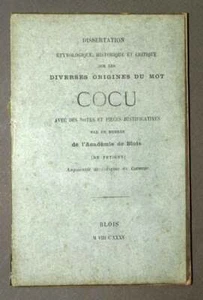 DIVERSES ORIGINES DU MOT COCU par De Petigny 1835 édition originale tres rare - Imagen 1 de 2