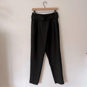 Wilfred Aritzia Black High Rise Belted Trouser Dress Pants Women’s Size Medium - Picture 1 of 10