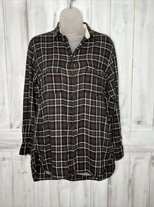 WOMENS rag & bone RED BLACK GRAY PLAID COTTON BLEND BUTTON UP LIGHTWT SHIRT XS - Picture 1 of 12