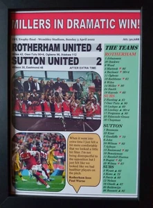 Rotherham United 4 Sutton United 2 - 2022 EFL Trophy final - framed print - Picture 1 of 2