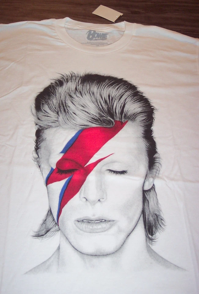 David Bowie Aladdin Sane - Lightening Bolt - Music T-Shirt - Size Large L