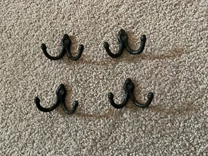 Set Of 4 metal Vintage Hooks 1-3/4” High X 2-1/2” Wide - Picture 1 of 2