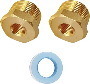 Brass Bushing Adapter, 3/4'' NPT Male X 1/4'' NPT Female Hex Bushing Reducer, (2 - Picture 1 of 12