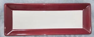PAMPERED CHEF Simple Additions Rectangle Platter with Cranberry Accent #2058 - Picture 1 of 8