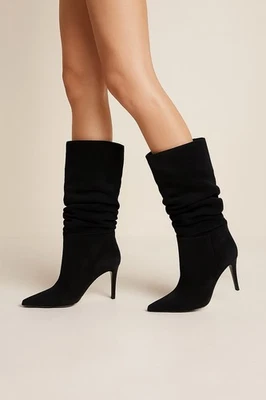 Paris Texas Botas holgadas Tacones Negro Gamuza Dinero antiguo Silencioso Lujo Boho 37 6.5-7 Foto 1 de 4