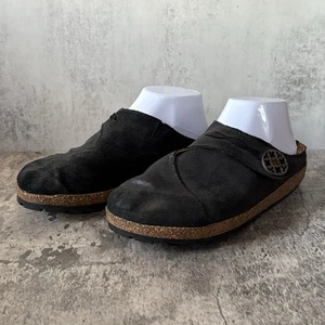 Haflinger Adventure schwarze Leder Slipper Clogs EU 39 Damen Größe 8 Freizeit Pantolette - Bild 1 von 8