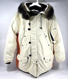Polo Ralph Lauren Crème RL67 Parka Giacca Meteo Freddo Uomo Taglia Large - Foto 1 di 17