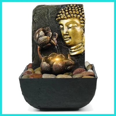 Fuente Cascada Buda y Loto de Mesa con Luz LED, Perfecta para Zen Ho... Foto 1 de 4