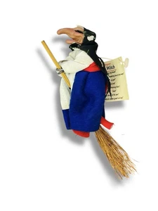 Vintage kitchen witch “Acme” magnet Scandinavian good luck with tags - Picture 1 of 8