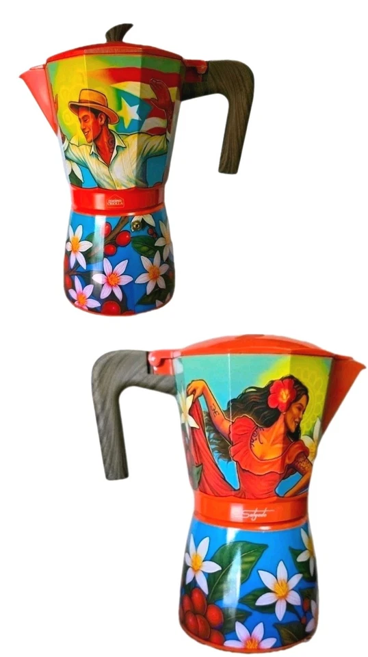 COCINA CRIOLLA Puerto Rico Limited Edition 12 Cups Greca Coffee Maker Collection Souvenir