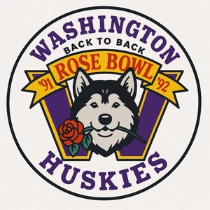 Washington Huskies Rose Bowl NCAA Football Poster Druck 8 Zoll Rundes Blechschild - Bild 1 von 6