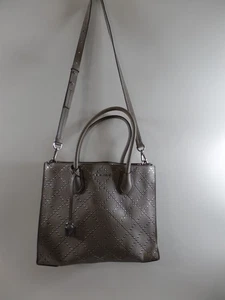 Michael Kors Large Tote Pearl Gray Mercer Stud & Grommet w/Shoulder Stap - Picture 1 of 17