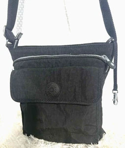 Kipling Machida Schwarz Nylon Umhängetasche Reise Organizer Multi Pocket Ohne Anhänger - Bild 1 von 9
