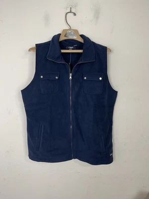 CHAPS 运动女式背心 1X Plus 海军蓝羊毛全拉链户外学院风秋季 — 第 1/4 张图片