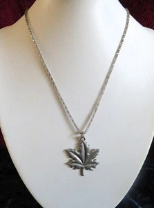 Hand Crafted Pewter Leaf Pendant by Frederick of Canada - Picture 1 of 3
