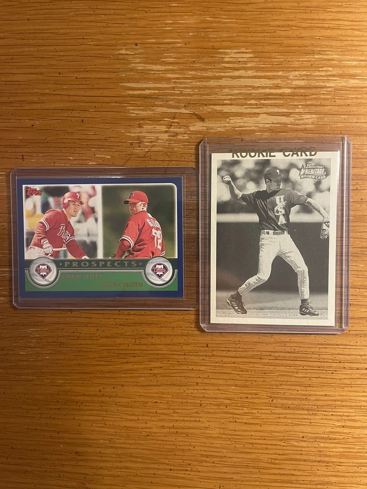 Chase Utley Philies Lote de (2) con Bowman Heritage Rookie 2001 #304 y Topps Como Nuevo Foto 1 de 1