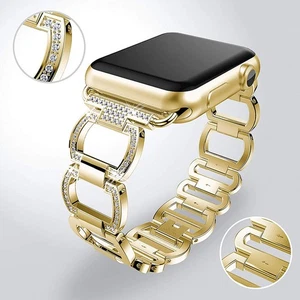 Metal de lujo para Apple Watch Series Ultra 8-1 SE diamante acero inoxidable - Imagen 1 de 12
