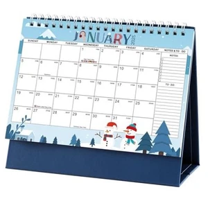 Small Desk Calendar 2025, Monthly Desktop Calendar from Now to Dec 2025- Blue - Picture 1 of 7