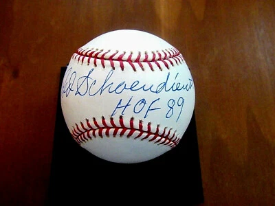 RED SCHOENDIENST HOF 89 5X WSC CARDINALS GIANTS SIGNED AUTO OML BASEBALL JSA  - Image 1 of 3