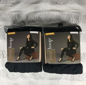 New West Loop Winter Fleece Leggings Black Size: L/XL 2 PCs - Picture 1 of 6