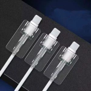 Silicone Clear Data Cable Case Clip For Apple Android Charging Cord Transparent - Afbeelding 1 van 12