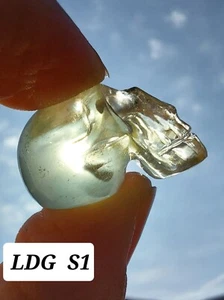 Genuine Libyan desert glass SKULL carving 🟨6.29g, 31.10 carat tektite - Picture 1 of 24