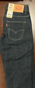 $44 New Levi's 511 Slim Fit Dark Wash Denim Stretch Jeans 12 Reg 26x26 Boys Men - Picture 1 of 2
