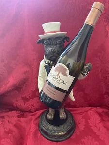 FLAWLESS Whimsical BOMBAY COMPANY 18.5” BULLDOG Decorative Wine BOTTLE HOLDER - Picture 1 of 8