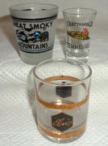 3 SHOT GLASSES--TENNESSEE--SMOKEY MTS.--GRACELAND--CHATTAHOOCGA--L@@K - Picture 1 of 1