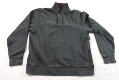 Sudadera Orvis Para Hombres Mediana 1/4 Cremallera Firma Forrada de Vellón Cuello Simulado Gris Oscuro Foto 1 de 4